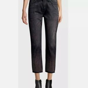 Anthropologie Current/Elliott The Vintage Cropped Slim Belmont w/ Studs Size 29